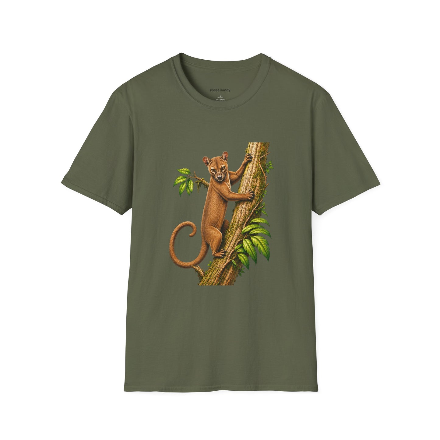 Climbing Fossa T-Shirt — Cute Madagascar Wildlife Graphic Tee