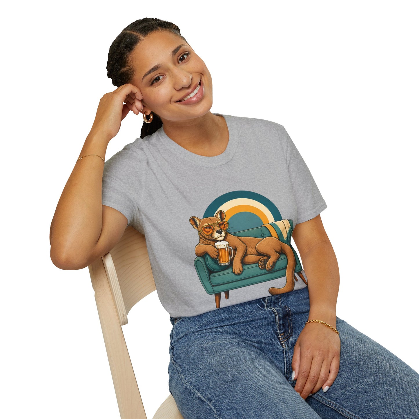 Lazy Fossa T-Shirt — Retro Fossa on Sofa Graphic Tee