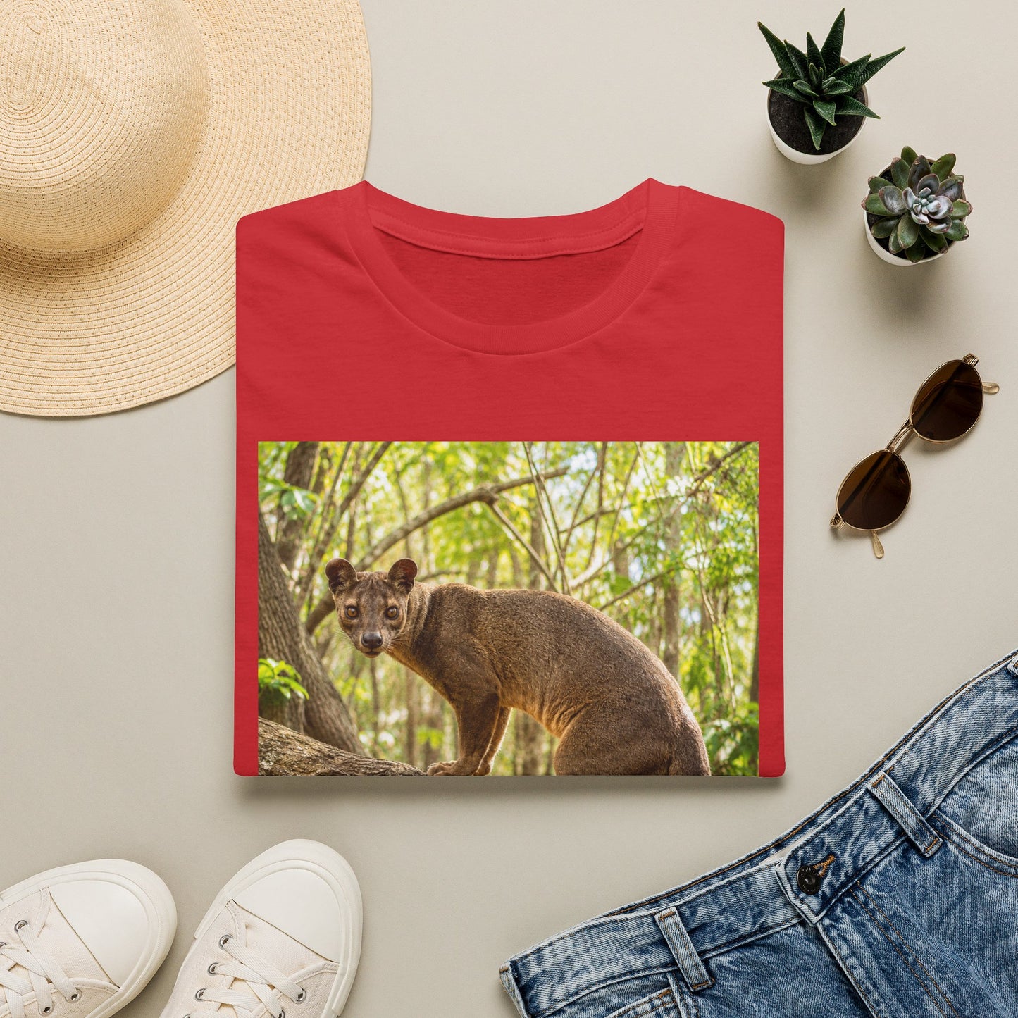 Fossa in the Forest T-Shirt — Madagascar Wildlife Graphic Tee
