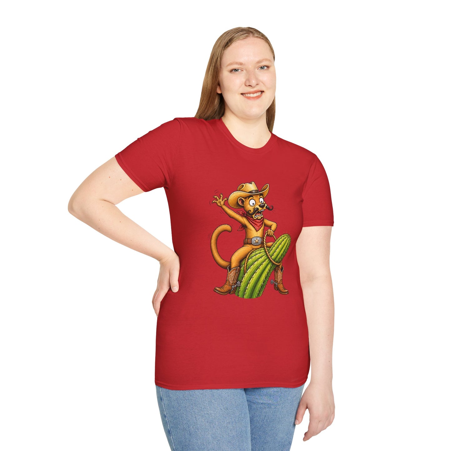 Fossa Cowboy T-Shirt — Funny Western Fossa Riding Cactus Tee