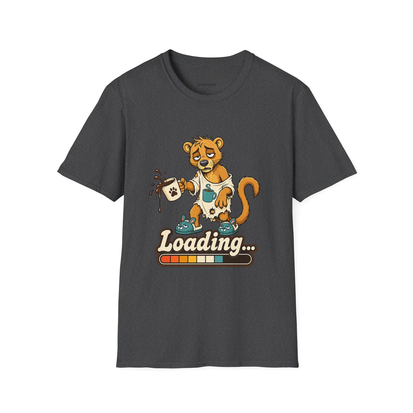 Coffee Powered Fossa T-Shirt — Funny Loading Animal Graphic Tee