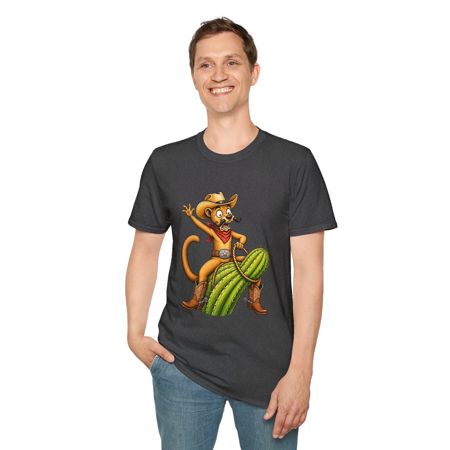 Fossa Cowboy T-Shirt — Funny Western Fossa Riding Cactus Tee