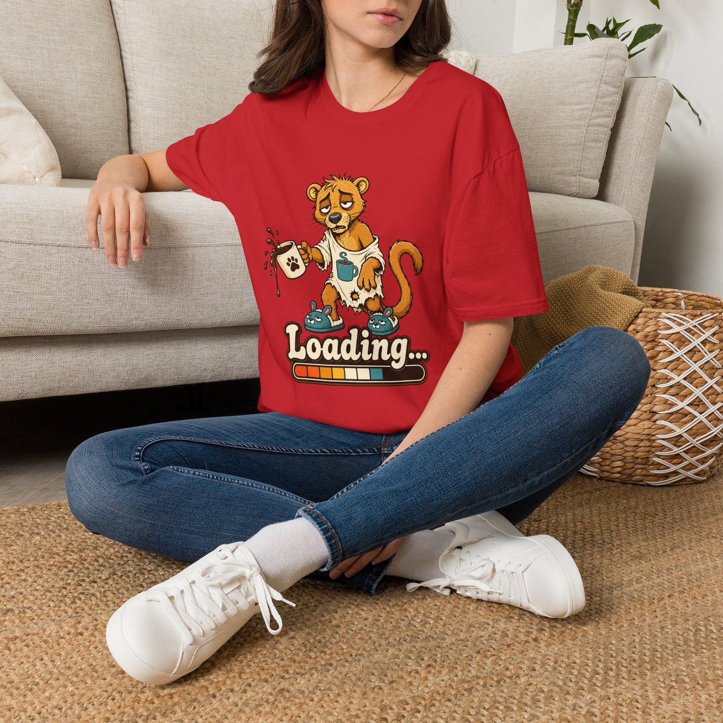 Coffee Powered Fossa T-Shirt — Funny Loading Animal Graphic Tee