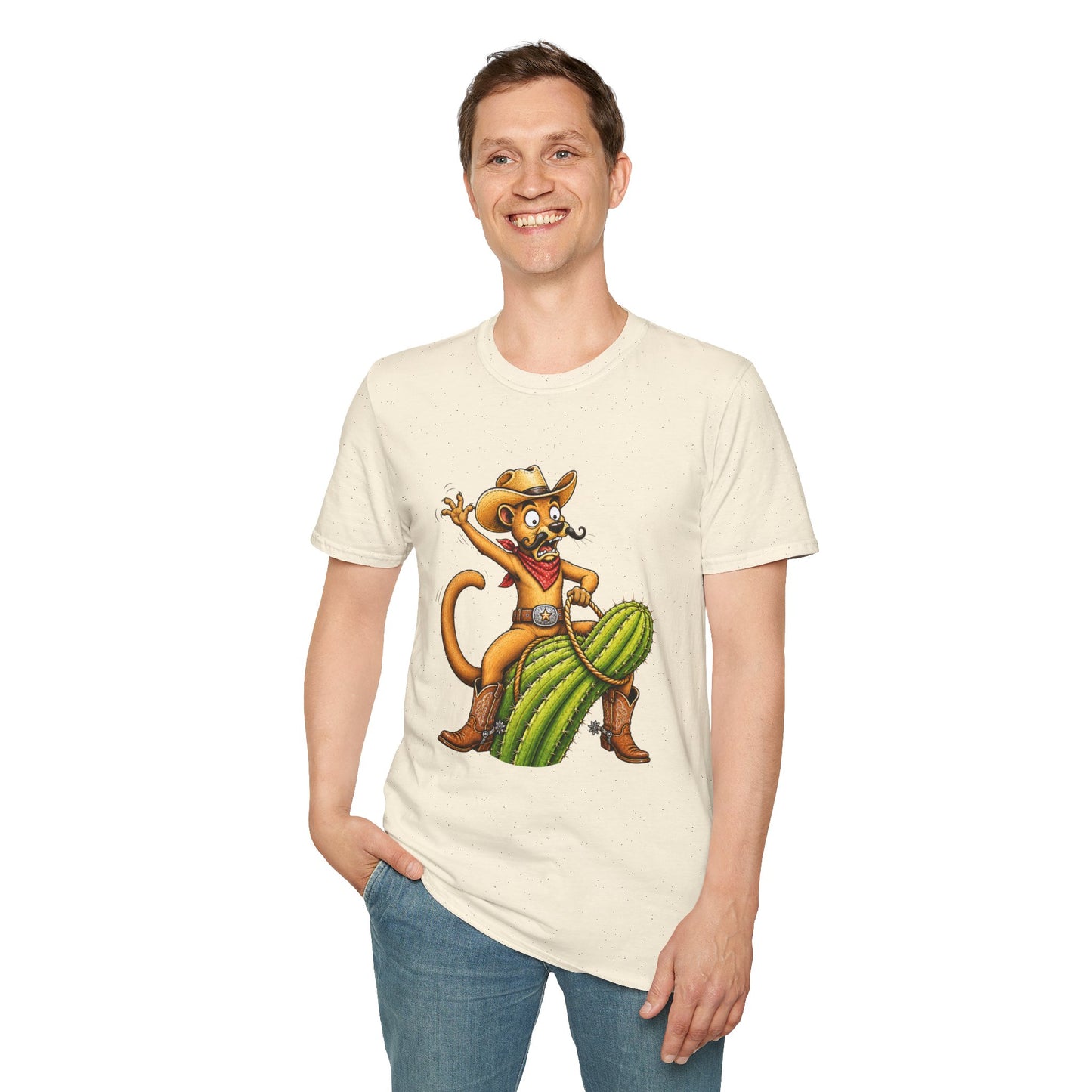 Fossa Cowboy T-Shirt — Funny Western Fossa Riding Cactus Tee