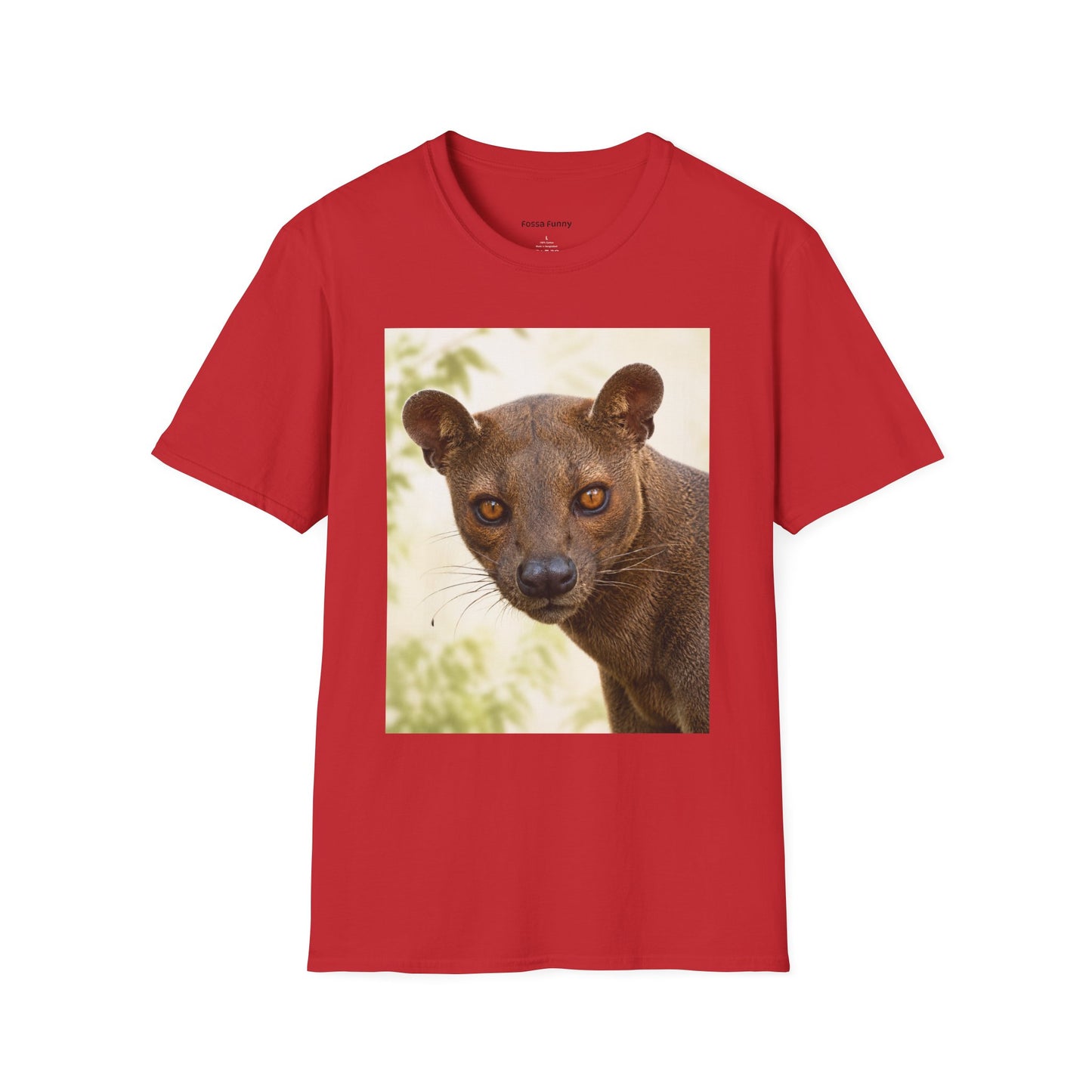 Realistic Fossa Portrait T-Shirt — Madagascar Wildlife Graphic Tee