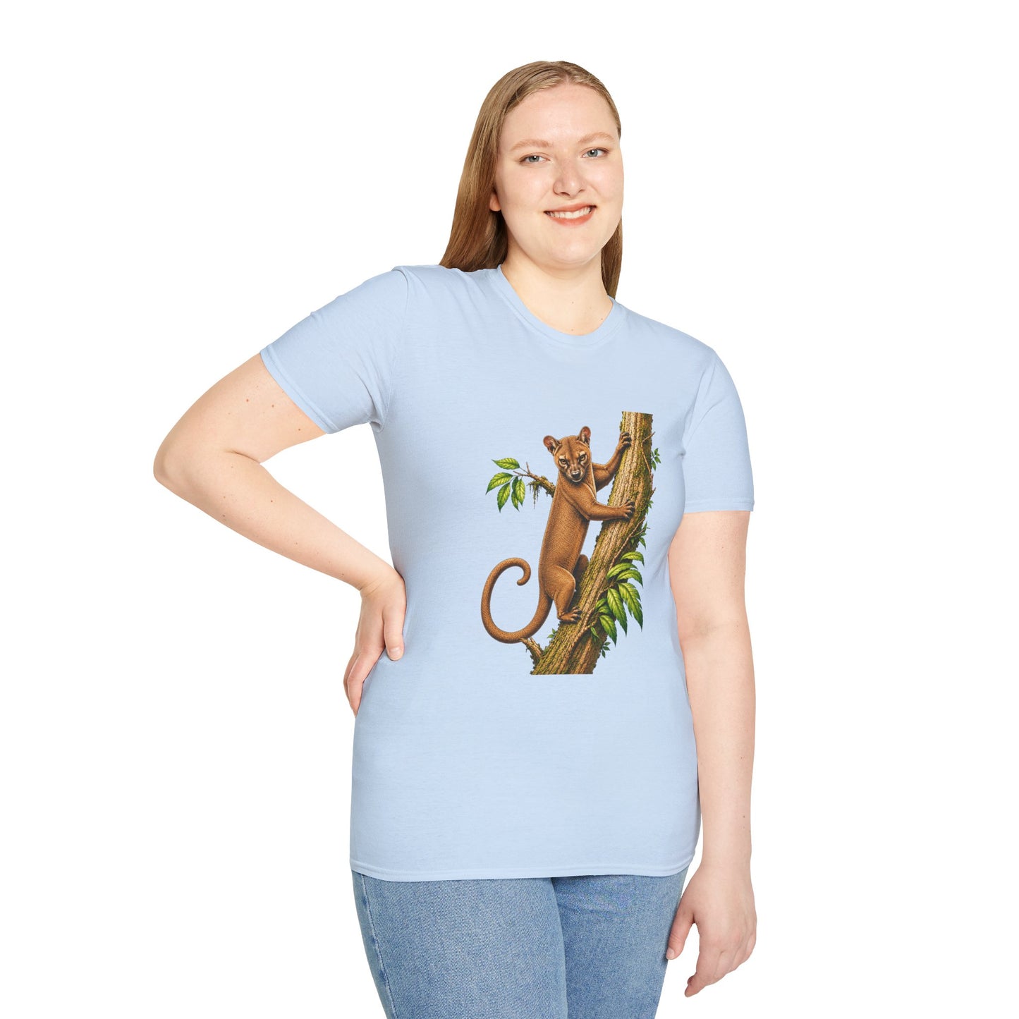 Climbing Fossa T-Shirt — Cute Madagascar Wildlife Graphic Tee