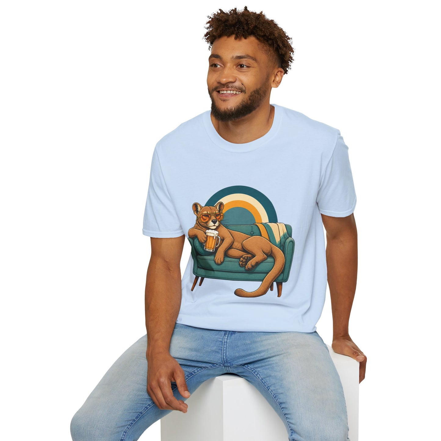 Lazy Fossa T-Shirt — Retro Fossa on Sofa Graphic Tee