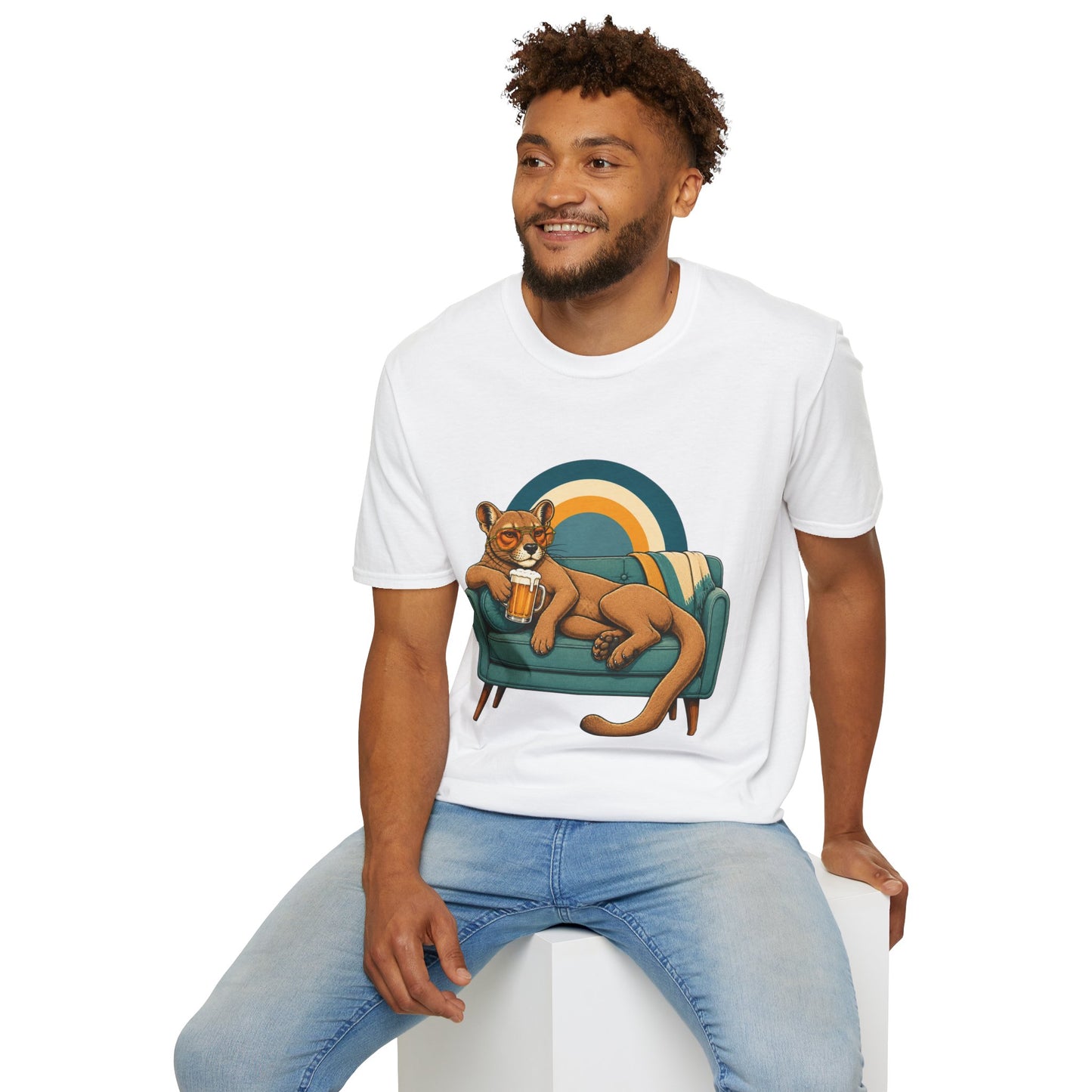 Lazy Fossa T-Shirt — Retro Fossa on Sofa Graphic Tee