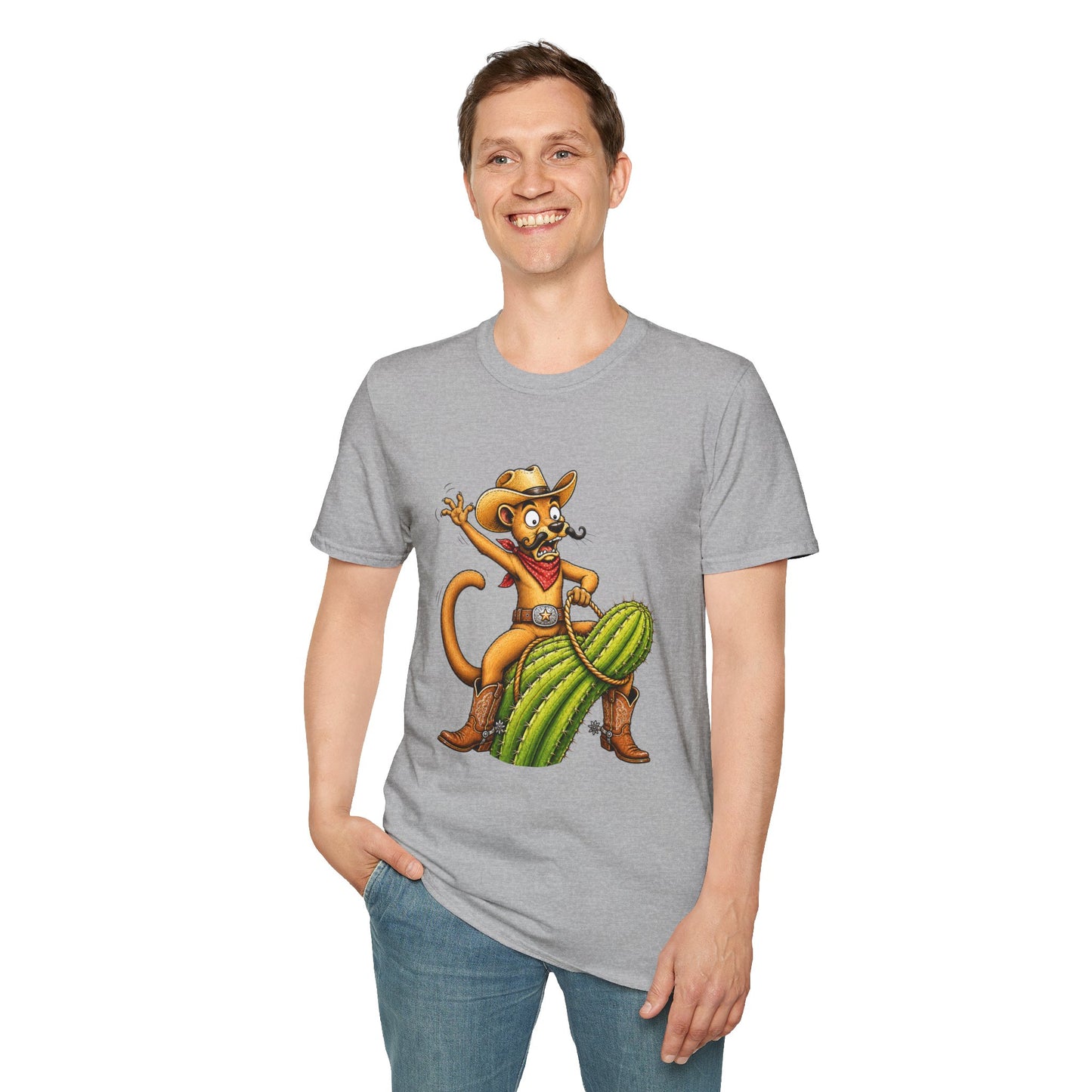 Fossa Cowboy T-Shirt — Funny Western Fossa Riding Cactus Tee