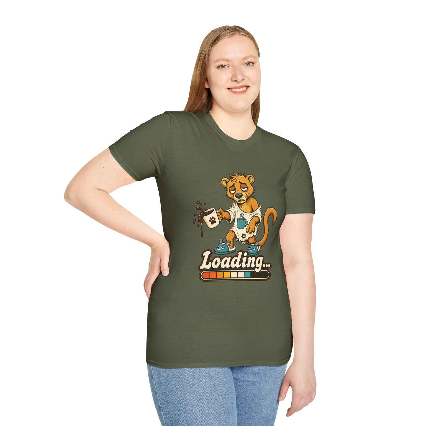 Coffee Powered Fossa T-Shirt — Funny Loading Animal Graphic Tee