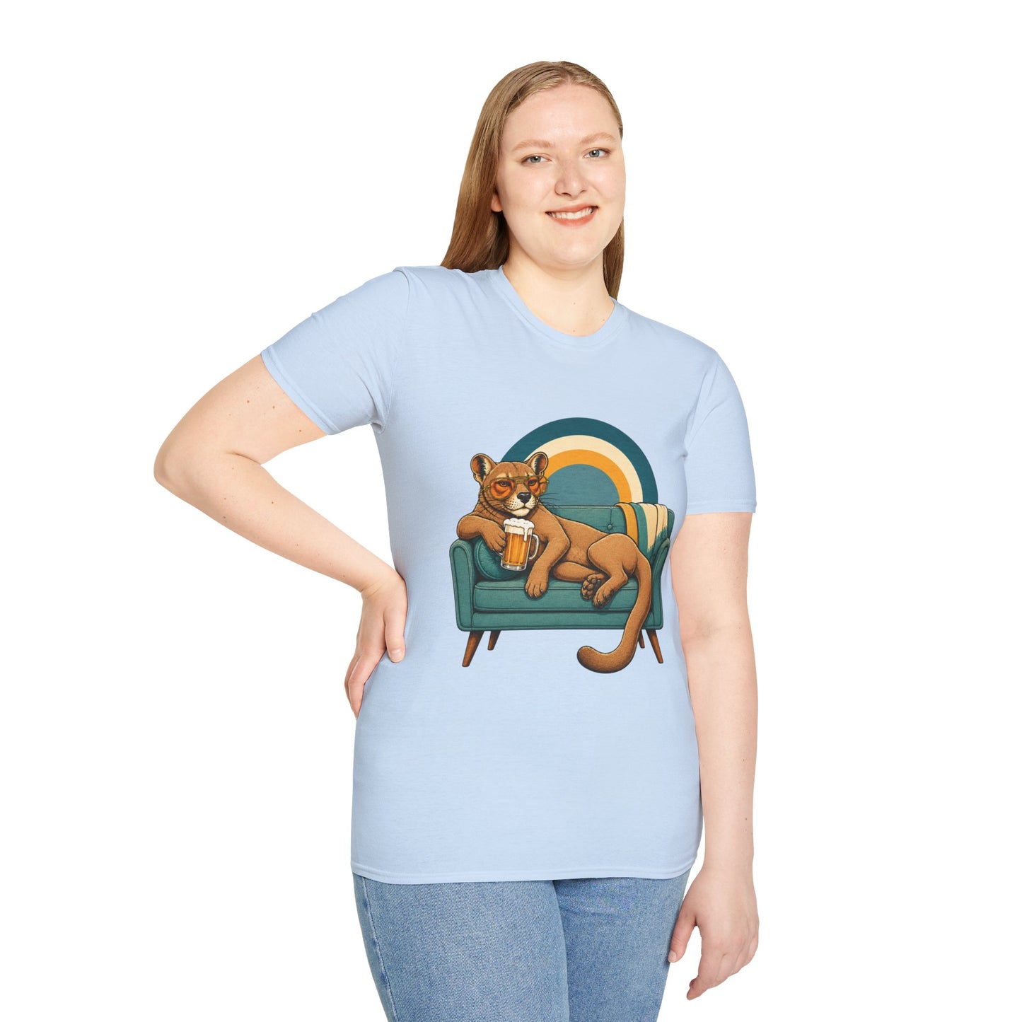 Lazy Fossa T-Shirt — Retro Fossa on Sofa Graphic Tee