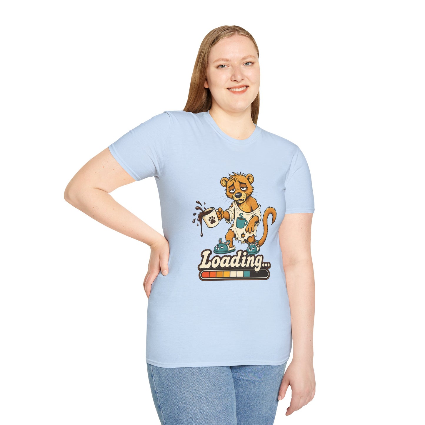 Coffee Powered Fossa T-Shirt — Funny Loading Animal Graphic Tee