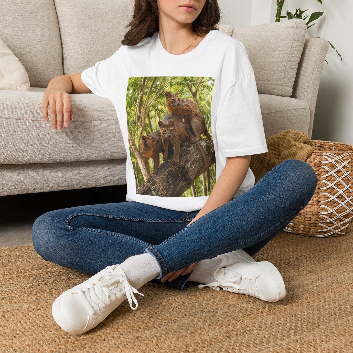 Adult Fossa Trio T-Shirt — Madagascar Wildlife Graphic Tee