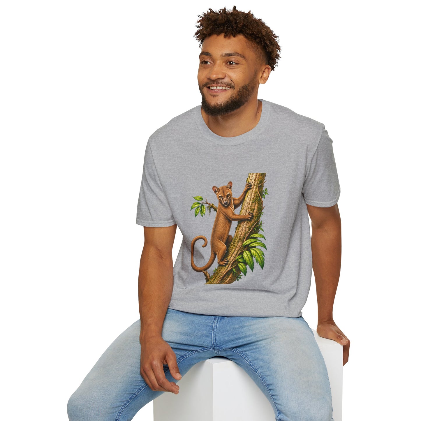 Climbing Fossa T-Shirt — Cute Madagascar Wildlife Graphic Tee