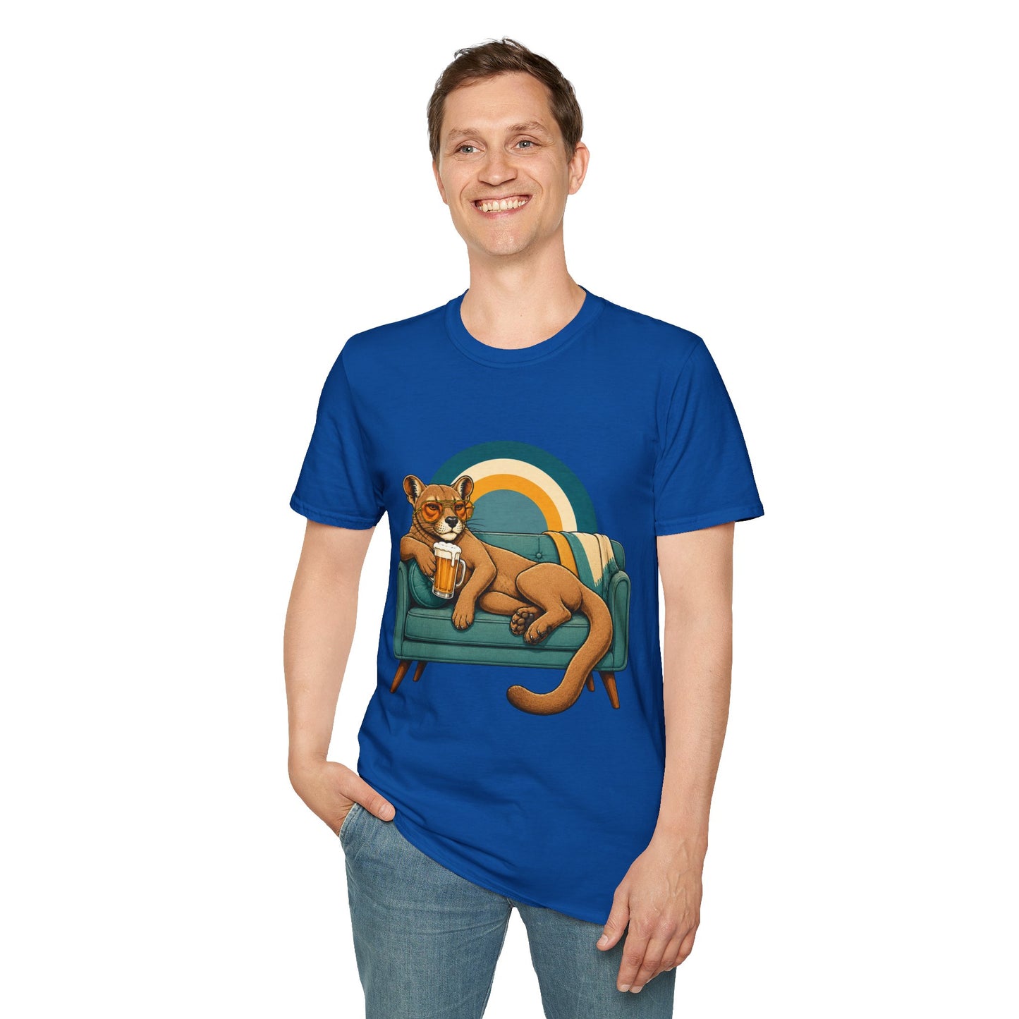 Lazy Fossa T-Shirt — Retro Fossa on Sofa Graphic Tee